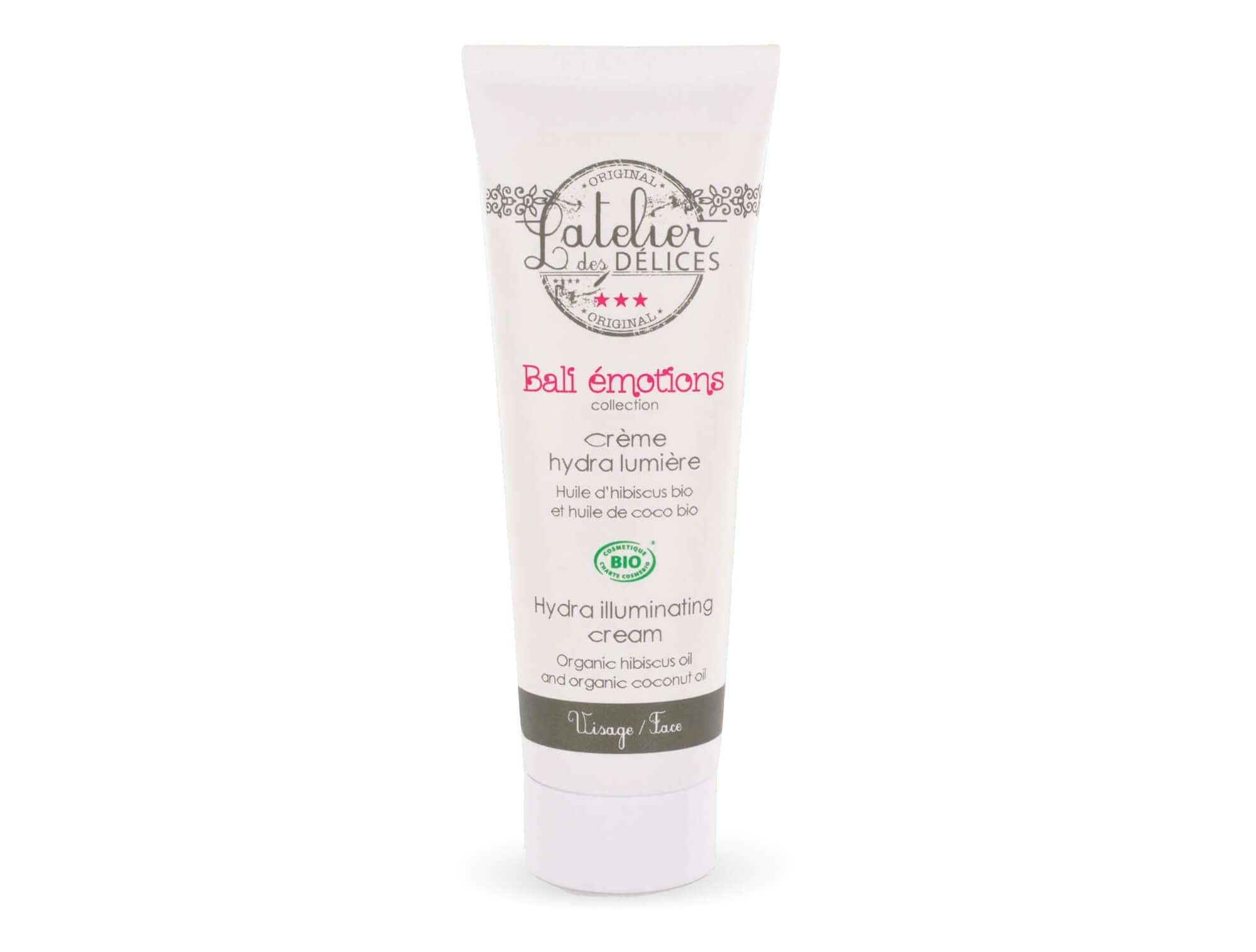 Crème  de jour Visage Hydra lumière BIO l'atelier des délices box belleaunaturel