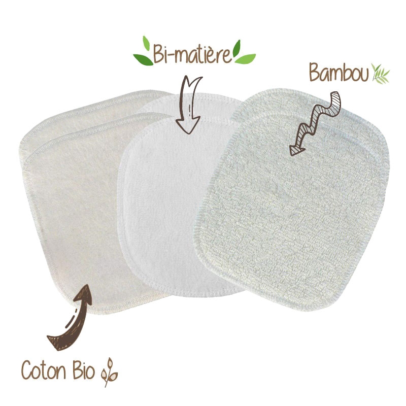 Coton bio démaquillant - Lavable & réutilisable