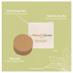Shampoing solide Argan Rhassoul de La Maison des Sultans
