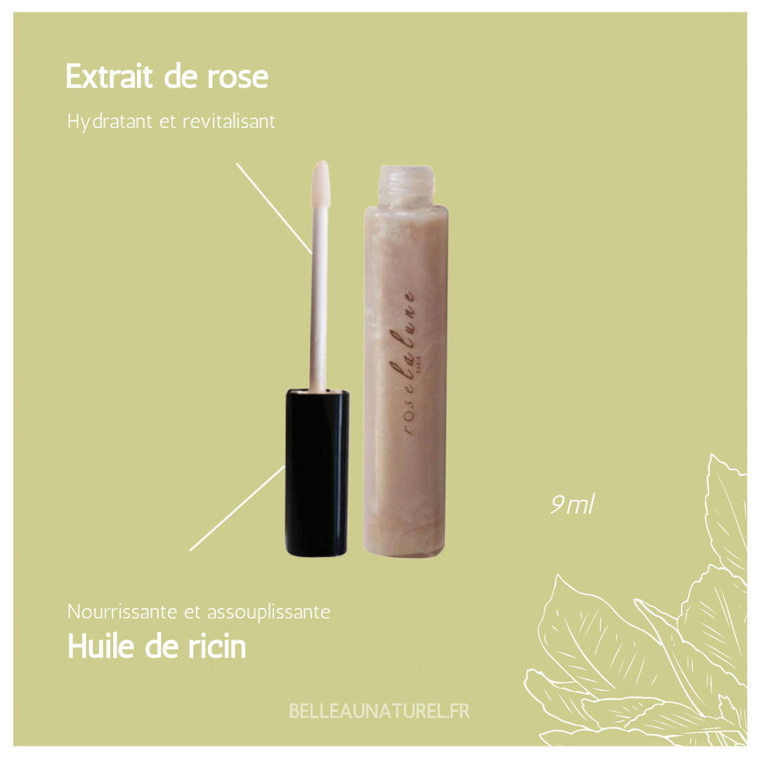 Gloss brillant pailleté naturel ROSE la lune