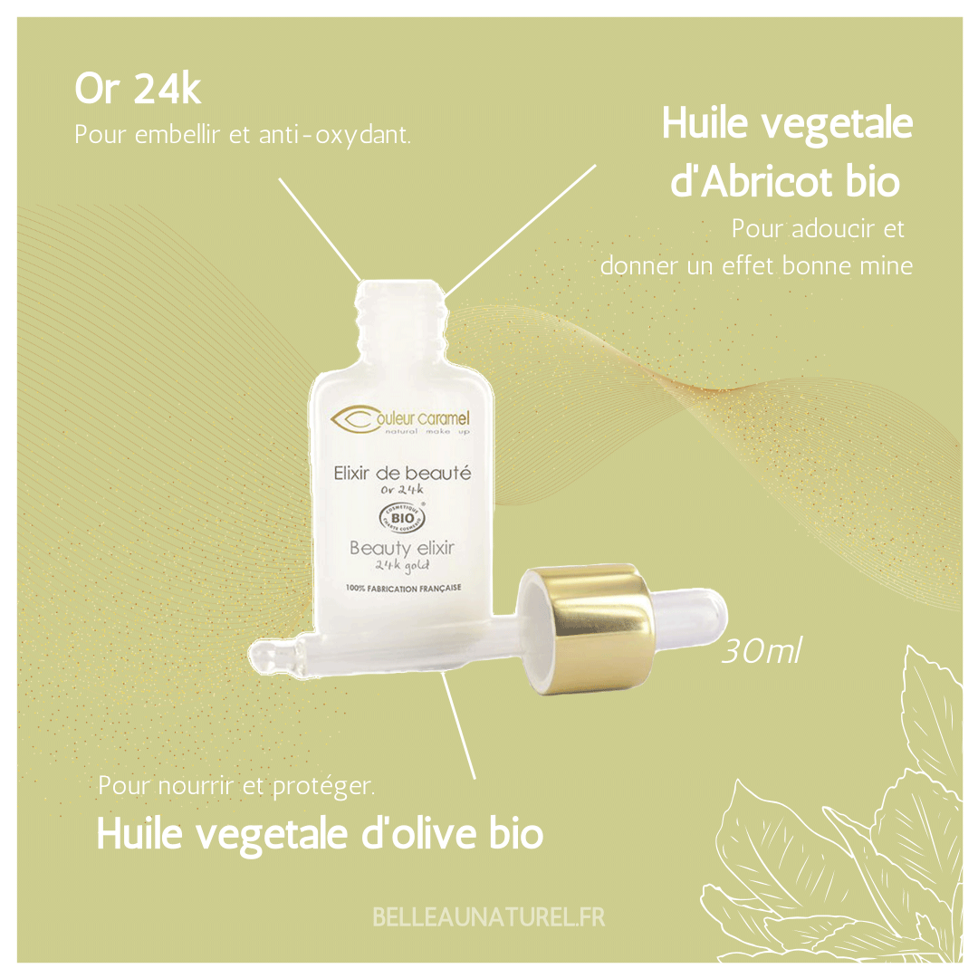 Elixir de beauté aux paillettes d'Or Bio