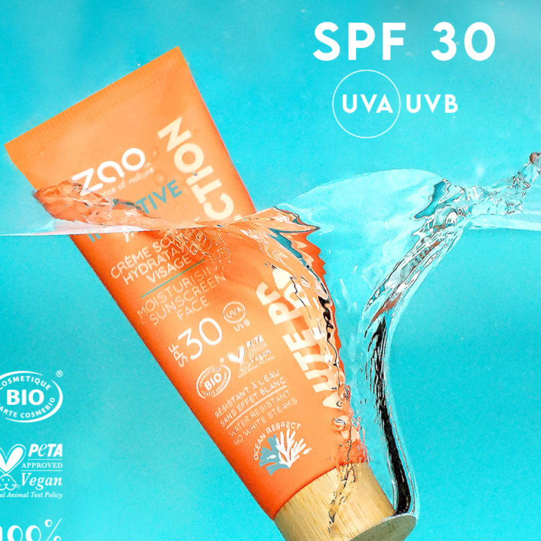 Crème solaire hydratante visage SPF30 bio