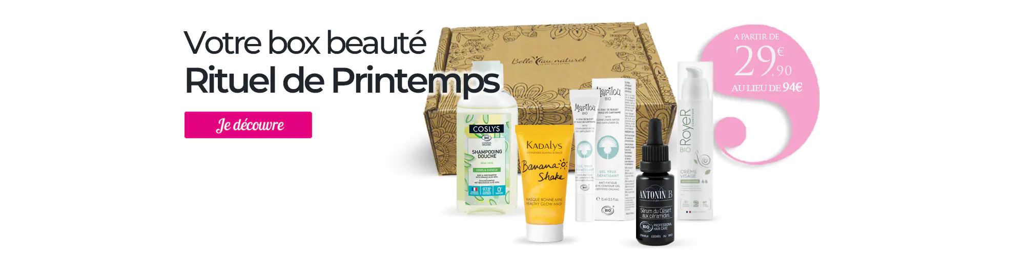 La box beaut&eacute; bio Fran&ccedil;aise du mois Belle au Naturel