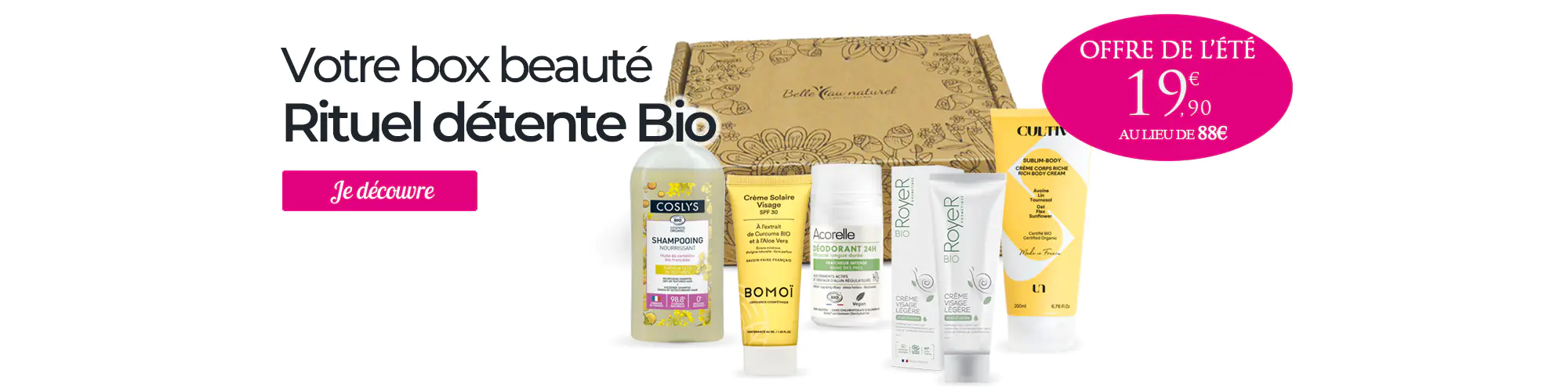 La box beaut&eacute; bio Fran&ccedil;aise du mois Belle au Naturel