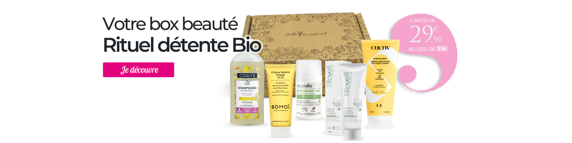 La box beaut&eacute; bio Fran&ccedil;aise du mois Belle au Naturel