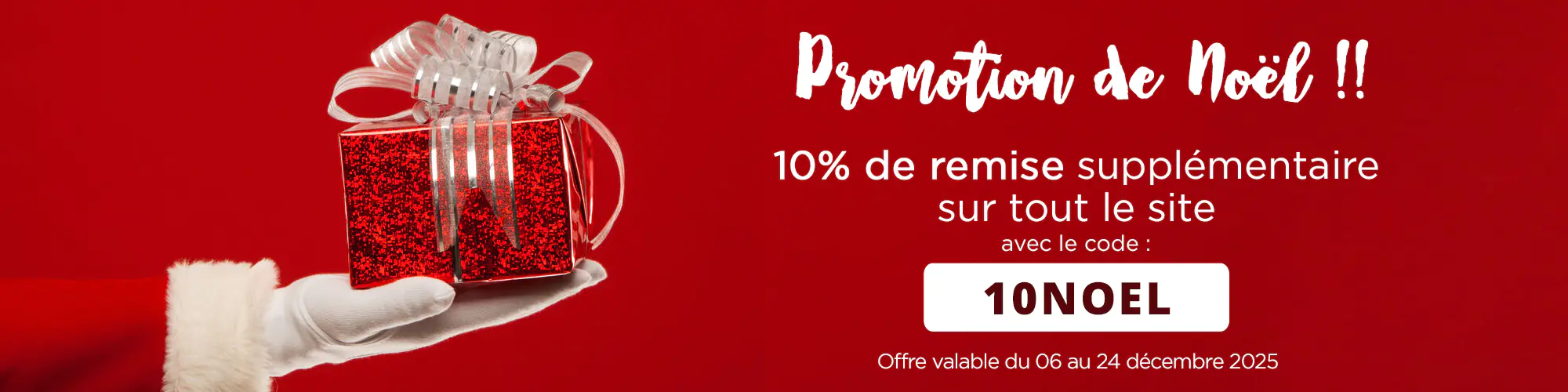 10% de remise supplémentaire sur tout le site.